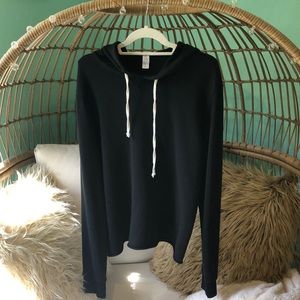 Cropped black hoodie